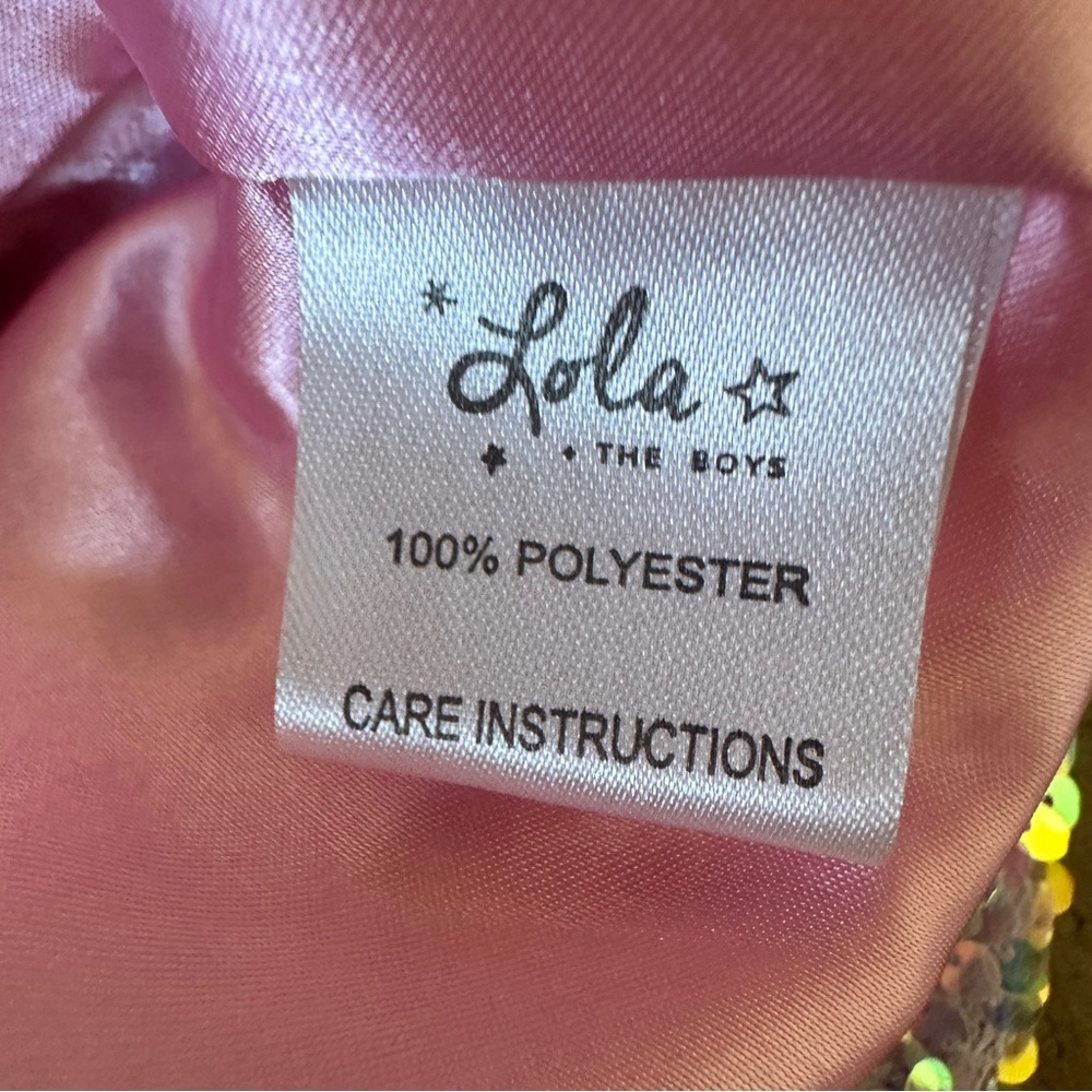 Lola and the Boys Sparkling Rainbow Sequin Ombre Dress 8 - Picture 9 of 9